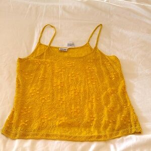 Vintage beaded tank top. Yellow. Size 10